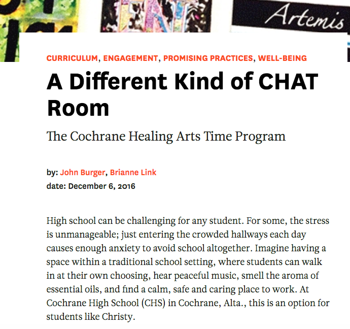 “A Different Kind of CHAT Room” by Brianne Link and Dr. John Burger